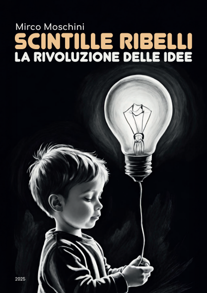 Copertina di Scintille ribelli: un bambino tiene una lampadina come un palloncino